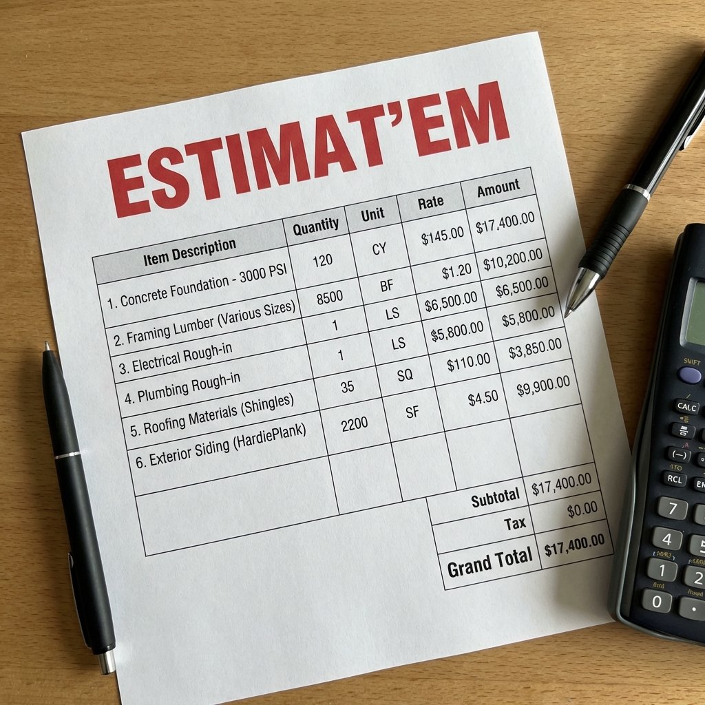 Detailed Estimate Report Mockup